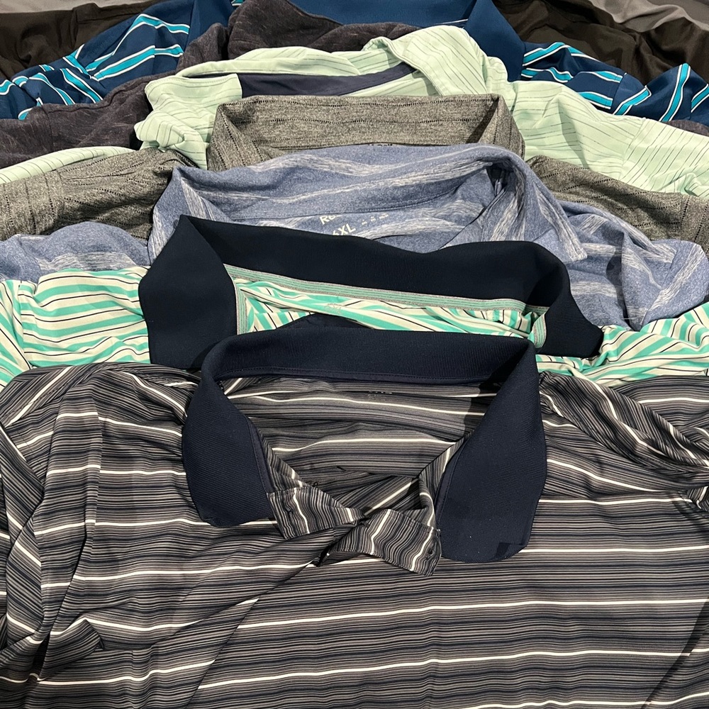 Lot of big and tall 6xl golf polos Adidas/Reebok